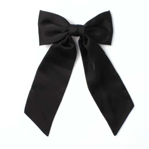 Picture of BARRETTE BOW CLIP BLACK WITH TAILS 10CM